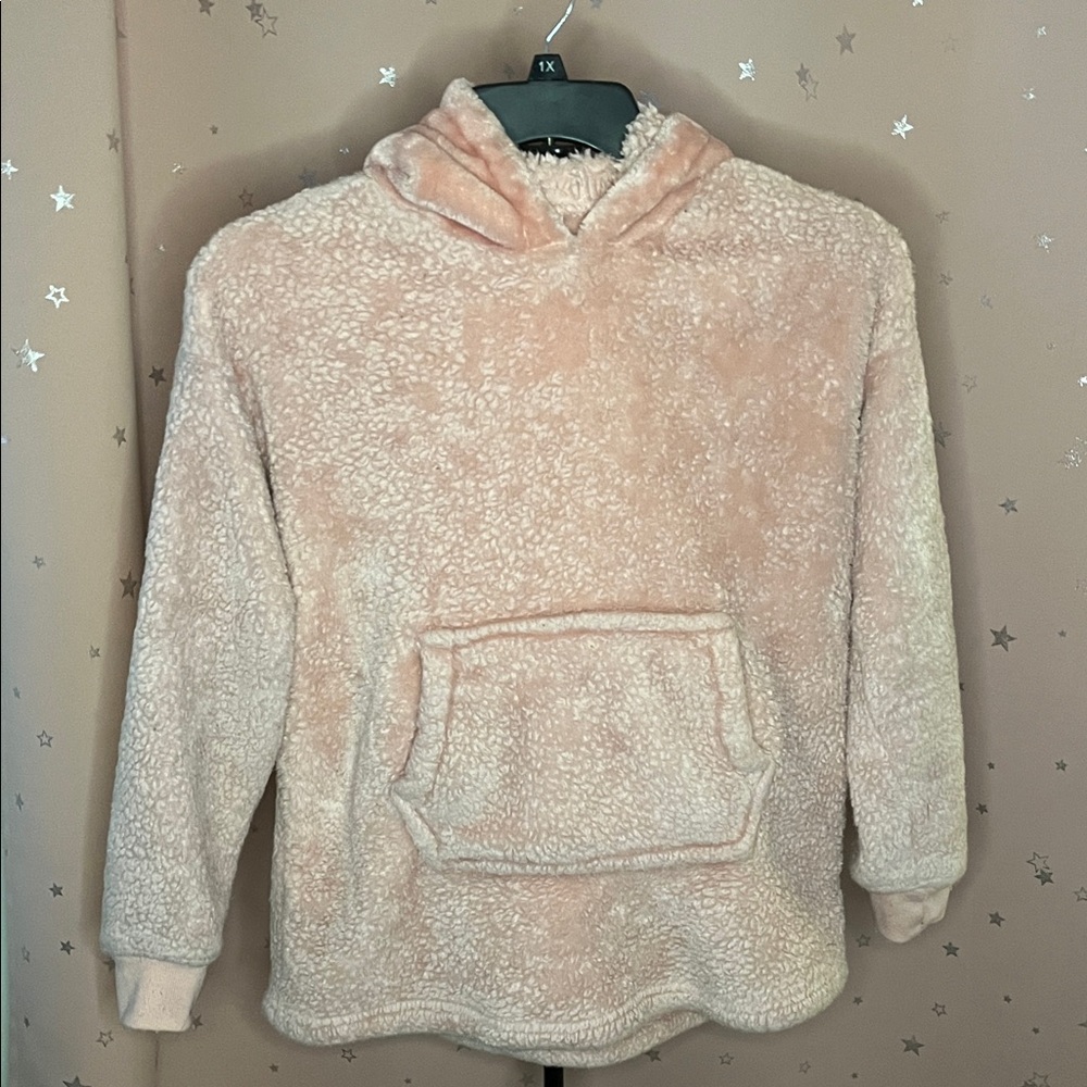 Fluffy Light Pink Sherpa Hoodie